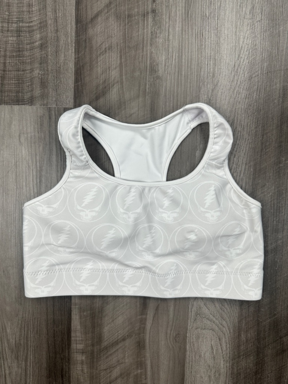 Section 119 Grateful Dead Ice Gray and White Stealie Sports Bra (NWOT) - Medium